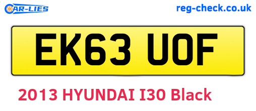 EK63UOF are the vehicle registration plates.
