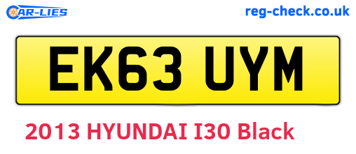 EK63UYM are the vehicle registration plates.