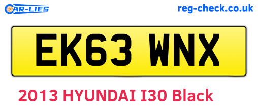 EK63WNX are the vehicle registration plates.