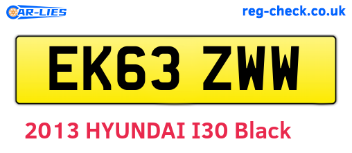 EK63ZWW are the vehicle registration plates.