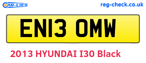 EN13OMW are the vehicle registration plates.