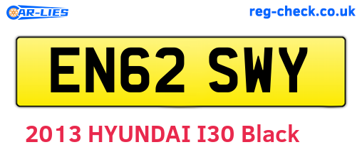 EN62SWY are the vehicle registration plates.
