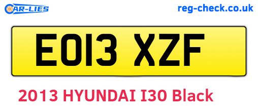 EO13XZF are the vehicle registration plates.