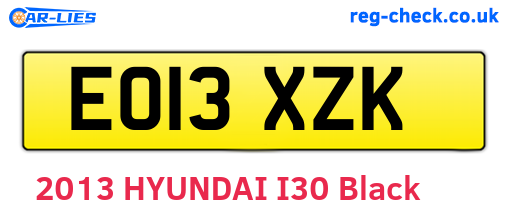 EO13XZK are the vehicle registration plates.