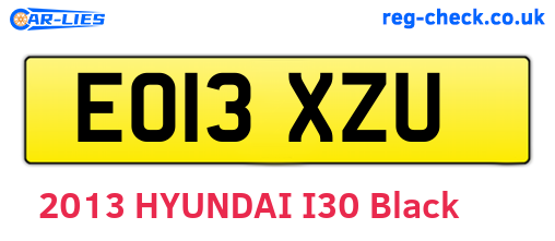 EO13XZU are the vehicle registration plates.