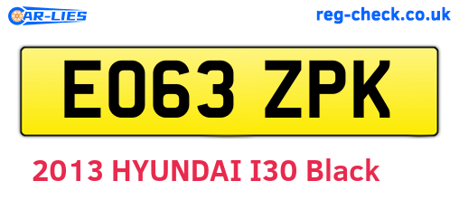 EO63ZPK are the vehicle registration plates.