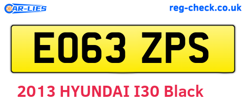 EO63ZPS are the vehicle registration plates.