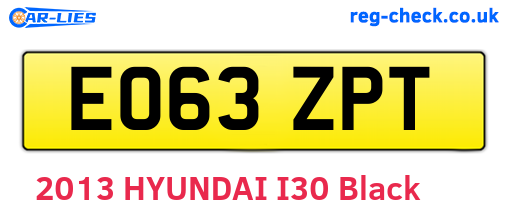 EO63ZPT are the vehicle registration plates.