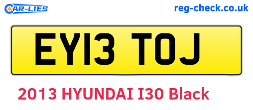 EY13TOJ are the vehicle registration plates.