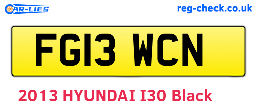 FG13WCN are the vehicle registration plates.
