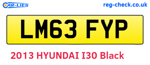 LM63FYP are the vehicle registration plates.