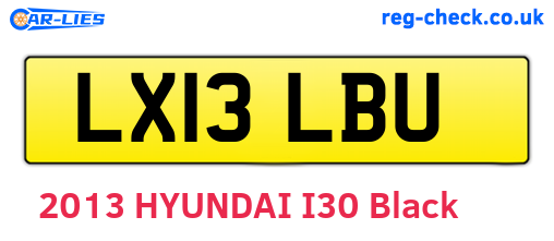 LX13LBU are the vehicle registration plates.