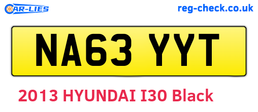 NA63YYT are the vehicle registration plates.