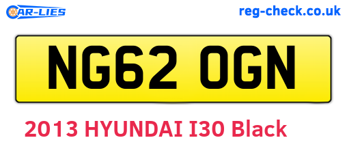 NG62OGN are the vehicle registration plates.