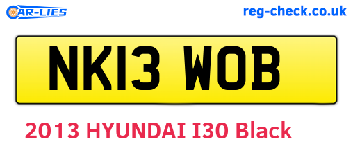 NK13WOB are the vehicle registration plates.