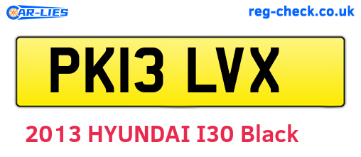 PK13LVX are the vehicle registration plates.