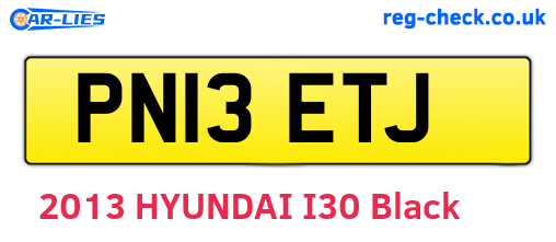 PN13ETJ are the vehicle registration plates.