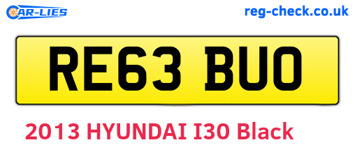 RE63BUO are the vehicle registration plates.