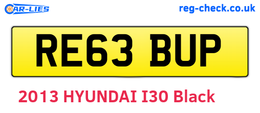 RE63BUP are the vehicle registration plates.