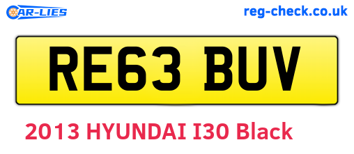 RE63BUV are the vehicle registration plates.