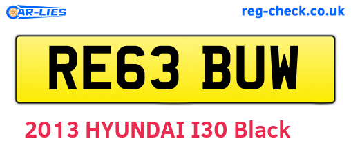 RE63BUW are the vehicle registration plates.