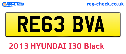 RE63BVA are the vehicle registration plates.