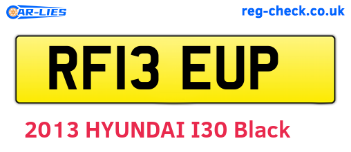 RF13EUP are the vehicle registration plates.