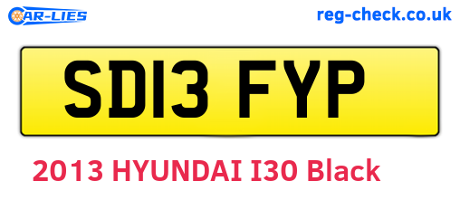 SD13FYP are the vehicle registration plates.