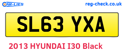 SL63YXA are the vehicle registration plates.