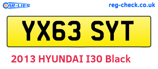 YX63SYT are the vehicle registration plates.