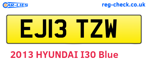 EJ13TZW are the vehicle registration plates.