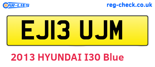 EJ13UJM are the vehicle registration plates.