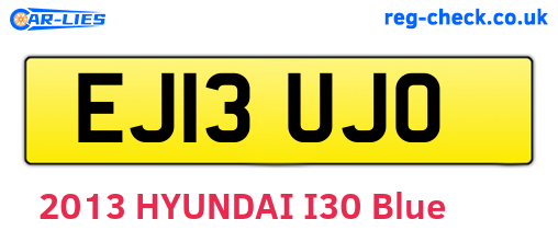 EJ13UJO are the vehicle registration plates.