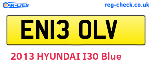 EN13OLV are the vehicle registration plates.