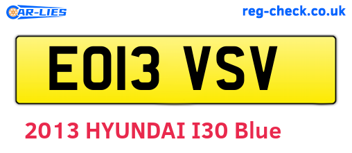 EO13VSV are the vehicle registration plates.