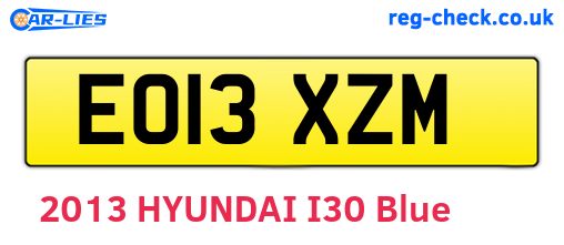 EO13XZM are the vehicle registration plates.