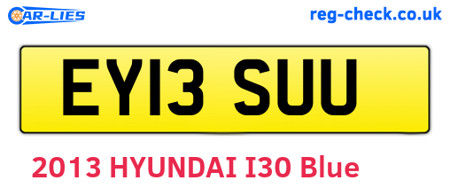 EY13SUU are the vehicle registration plates.