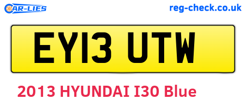 EY13UTW are the vehicle registration plates.