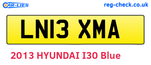 LN13XMA are the vehicle registration plates.