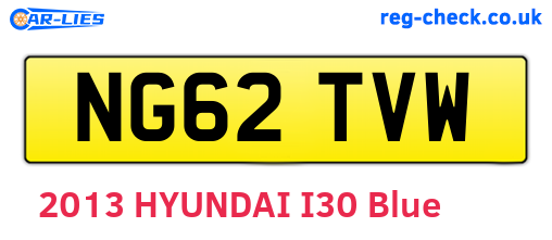 NG62TVW are the vehicle registration plates.