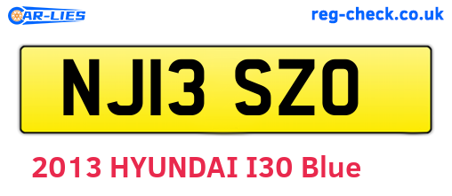 NJ13SZO are the vehicle registration plates.