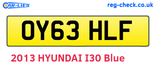 OY63HLF are the vehicle registration plates.