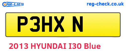 P3HXN are the vehicle registration plates.