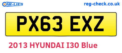 PX63EXZ are the vehicle registration plates.