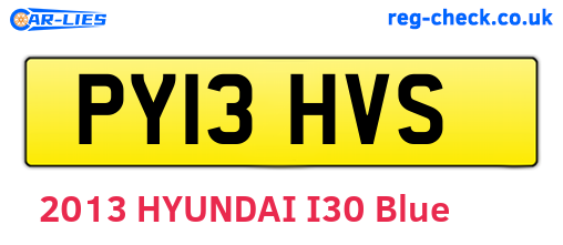 PY13HVS are the vehicle registration plates.