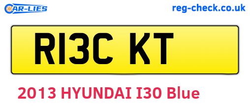 R13CKT are the vehicle registration plates.