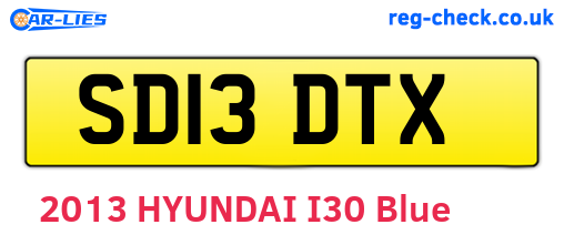 SD13DTX are the vehicle registration plates.