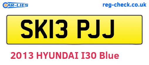 SK13PJJ are the vehicle registration plates.