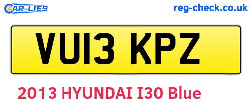 VU13KPZ are the vehicle registration plates.