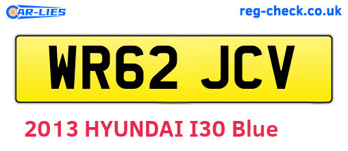 WR62JCV are the vehicle registration plates.